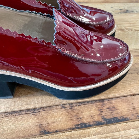 Eileen Fisher Harria Platform Maroon Patent Loafers - Picture 7 of 13